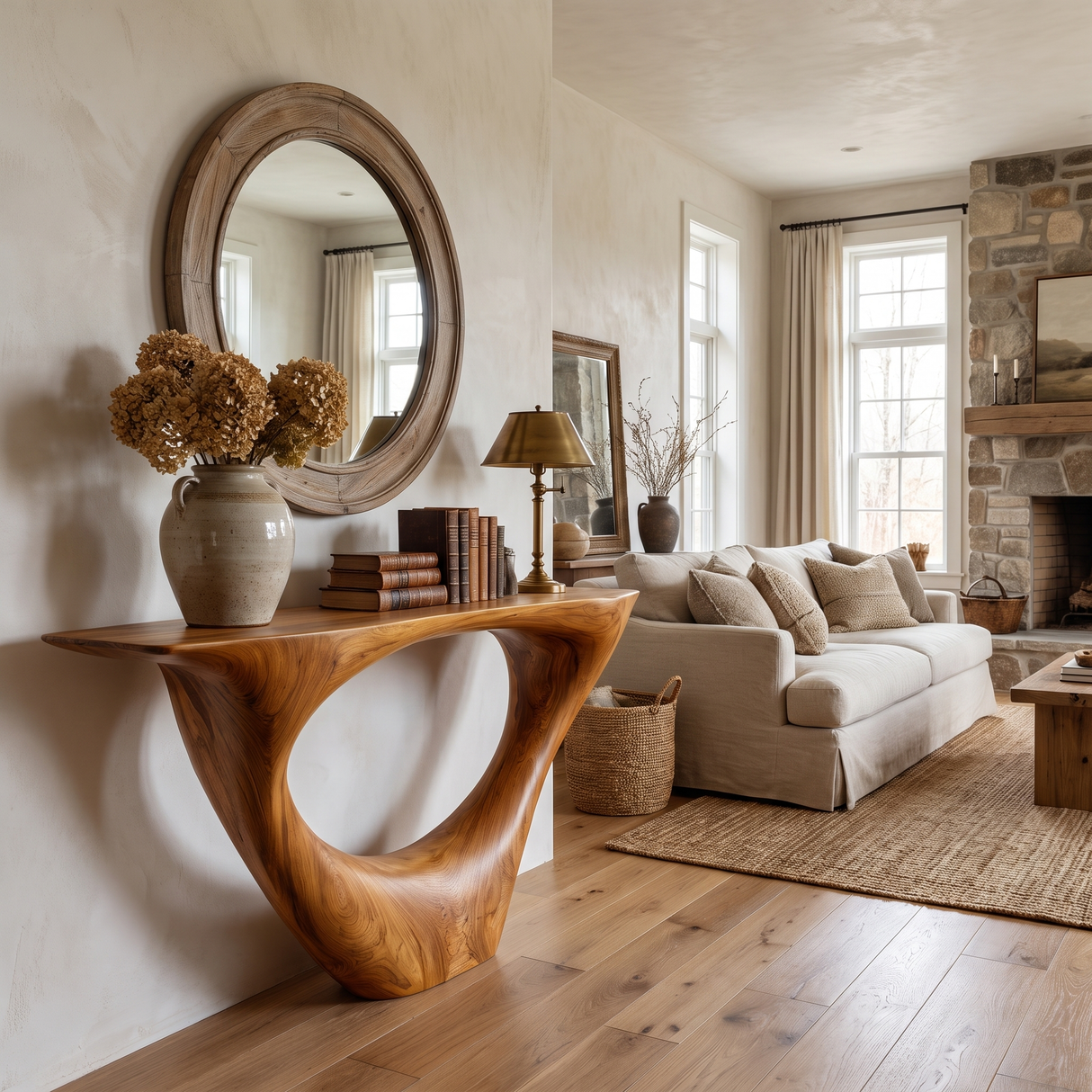 Solvayne Sculpted Solid Wood Console Table Teak - Timberustic Console Table