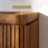 Solvayne Sculpted Solid Wood Floating Bathroom Vanity with Integrated Sinks and Drawers