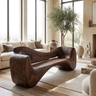 Solvayne Sculpted Solid Wood Sofa Dark Walnut - Timberustic Sofa