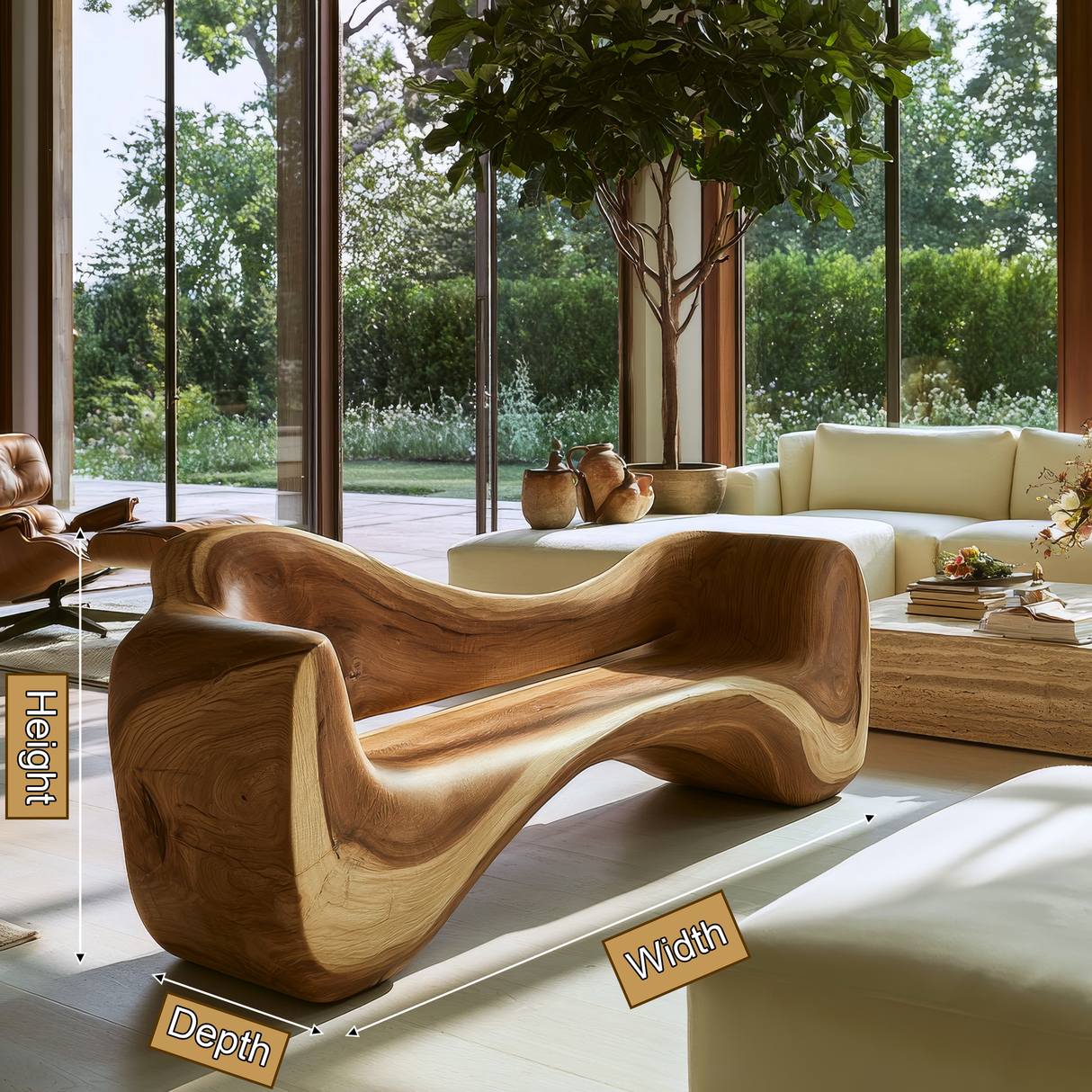 Solvayne Sculpted Solid Wood Sofa - Timberustic Sofa