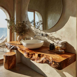 Solveth Live Edge Solid Wood Floating Bathroom Vanity SPA521936 - Timberustic Floating Bathroom Vanity