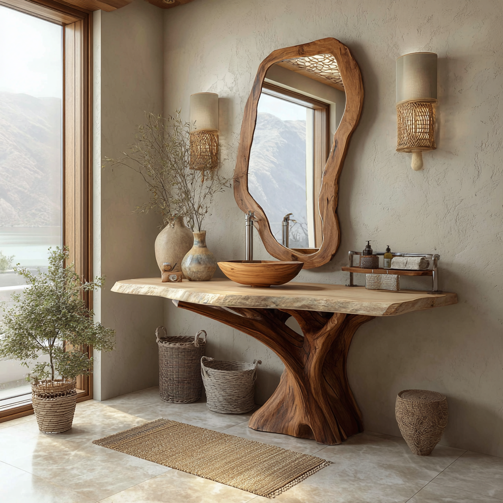 Solveth Treeform Solid Wood Freestanding Bathroom Vanity SPA318529 - Timberustic Freestanding Bathroom Vanity