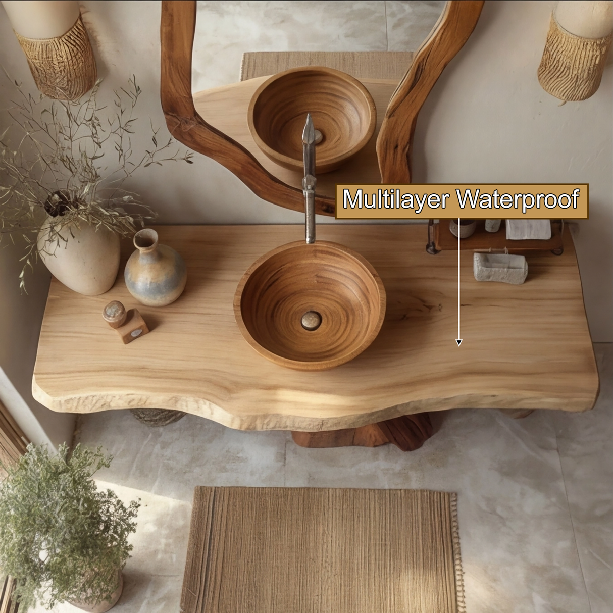 Solveth Treeform Solid Wood Freestanding Bathroom Vanity SPA318529 - Timberustic Freestanding Bathroom Vanity