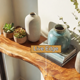 Solvra Live Edge Solid Wood Floating Shelf SPA235456 - Timberustic Floating Shelf