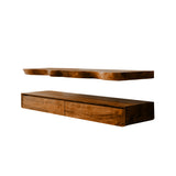 Solvren Live Edge Solid Wood Floating Bathroom Vanity with Drawers Brown - Timberustic Floating Bathroom Vanity With Drawers