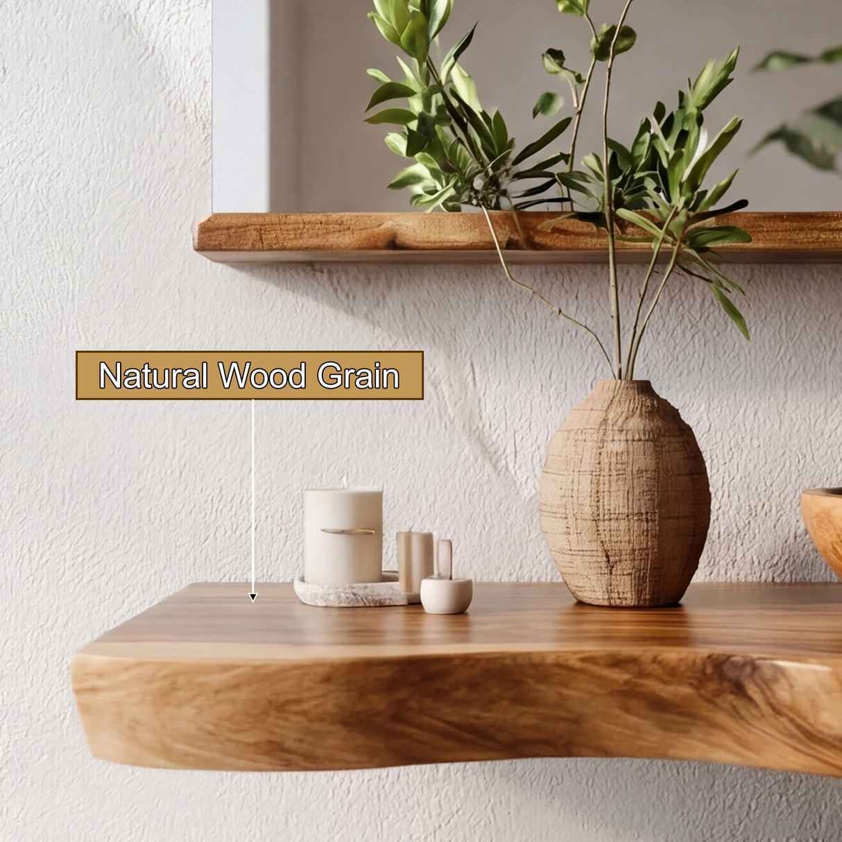Solvren Live Edge Solid Wood Floating Bathroom Vanity with Drawers SPA183636 - Timberustic Floating Bathroom Vanity With Drawers