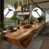 Solvren Live Edge Solid Wood Floating Bathroom Vanity with Integrated Sink SPA226266 - Timberustic Floating Bathroom Vanity with Integrated Sink