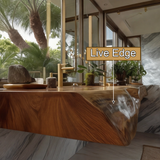Solvren Live Edge Solid Wood Floating Bathroom Vanity with Integrated Sink SPA226266 - Timberustic Floating Bathroom Vanity with Integrated Sink