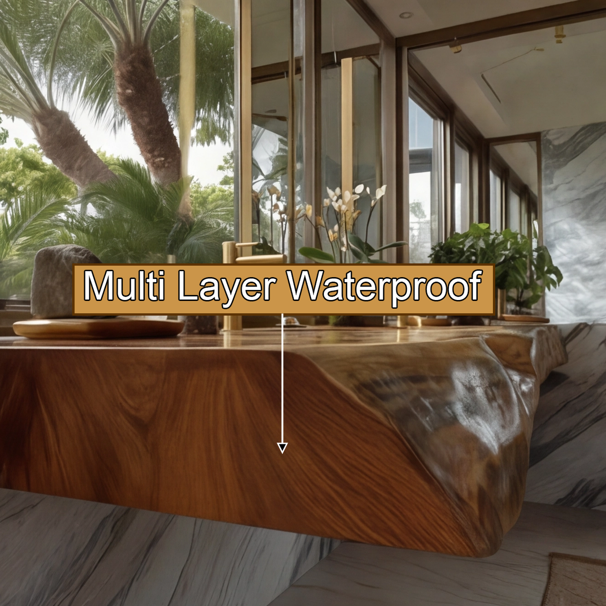 Solvren Live Edge Solid Wood Floating Bathroom Vanity with Integrated Sink SPA226266 - Timberustic Floating Bathroom Vanity with Integrated Sink
