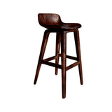 Solvyn Curve Solid Wood Bar Stool Dark Walnut - Timberustic Bar Stool