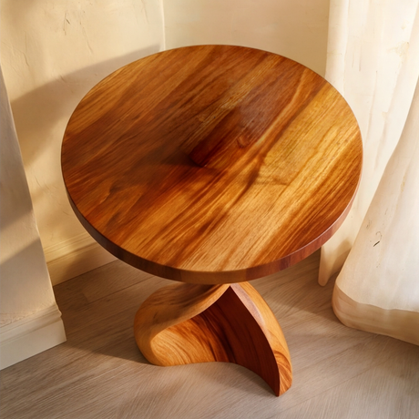 Solvyn Sculpted Solid Wood Pedestal Stand - Timberustic Pedestal Stand