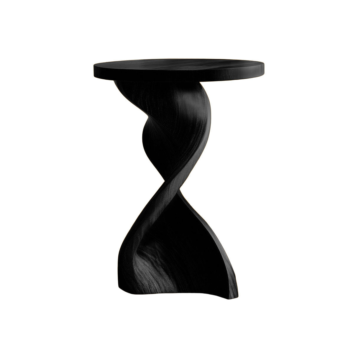 Solvyn Sculpted Solid Wood Pedestal Stand Black - Timberustic Pedestal Stand