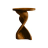 Solvyn Sculpted Solid Wood Pedestal Stand Brown - Timberustic Pedestal Stand