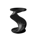 Solvyn Wave Sculptural Solid Wood Pedestal Stand Black - Timberustic Pedestal Stand