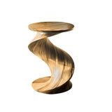 Solvyn Wave Sculptural Solid Wood Pedestal Stand Natural Oak - Timberustic Pedestal Stand