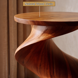 Solvyn Wave Sculptural Solid Wood Pedestal Stand - Timberustic Pedestal Stand