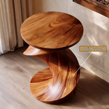 Solvyn Wave Sculptural Solid Wood Pedestal Stand - Timberustic Pedestal Stand