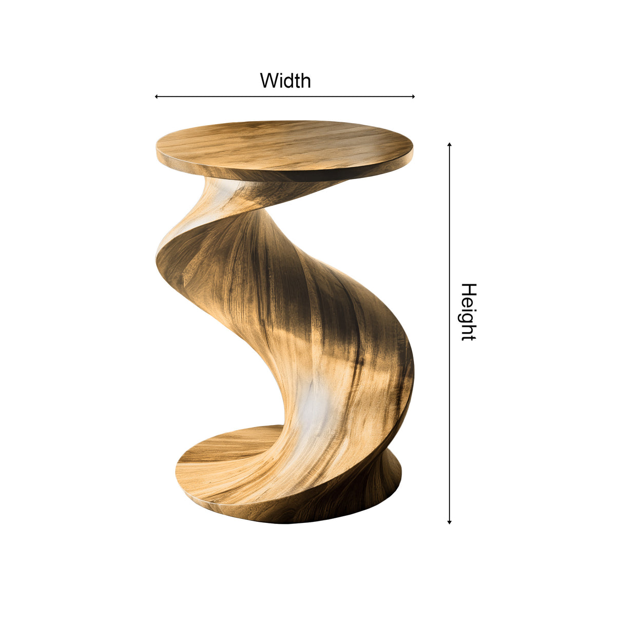 Solvyn Wave Sculptural Solid Wood Pedestal Stand - Timberustic Pedestal Stand