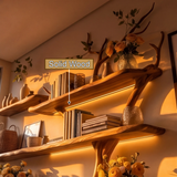 Solvyrn Sculpted Solid Wood Console Table with Shelves - Timberustic Console Table with Shelves