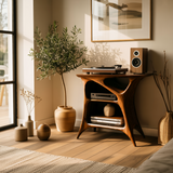 Sonara Sculpted Solid Wood Record Player Stand