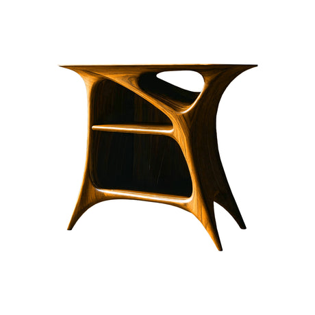 Sonara Sculpted Solid Wood Record Player Stand