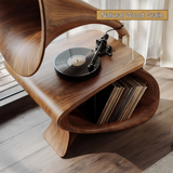 Sonavelle Sculpted Solid Wood Record Player Stand