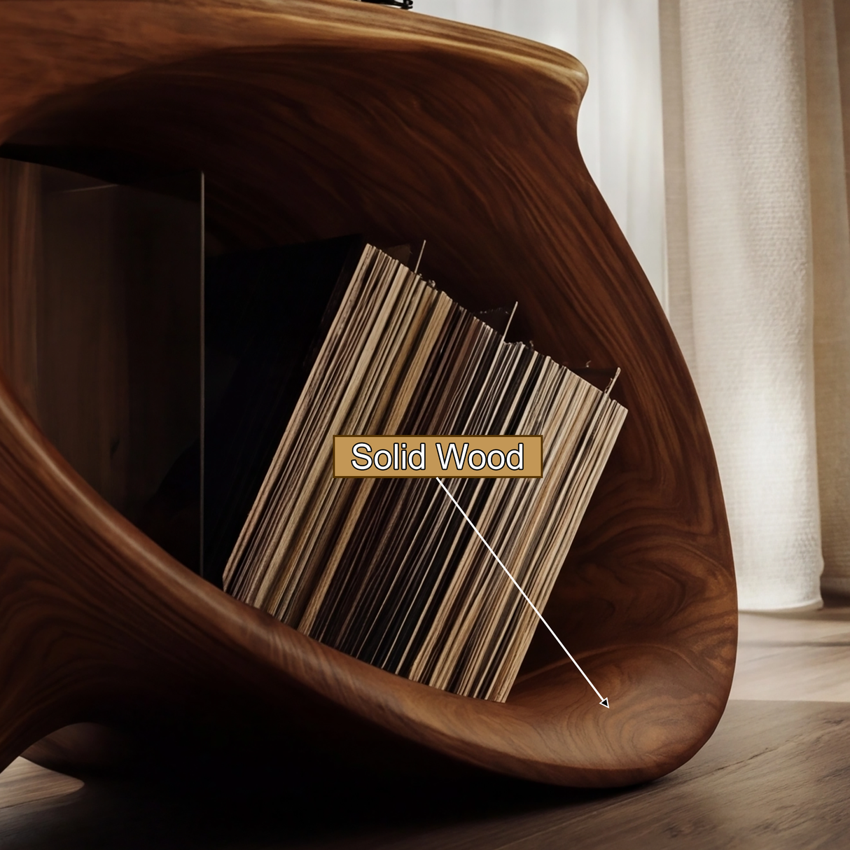 Sonavelle Sculpted Solid Wood Record Player Stand