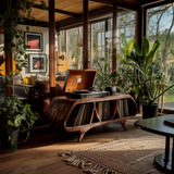 Sonora Solid Wood Record Player Stand With Storage