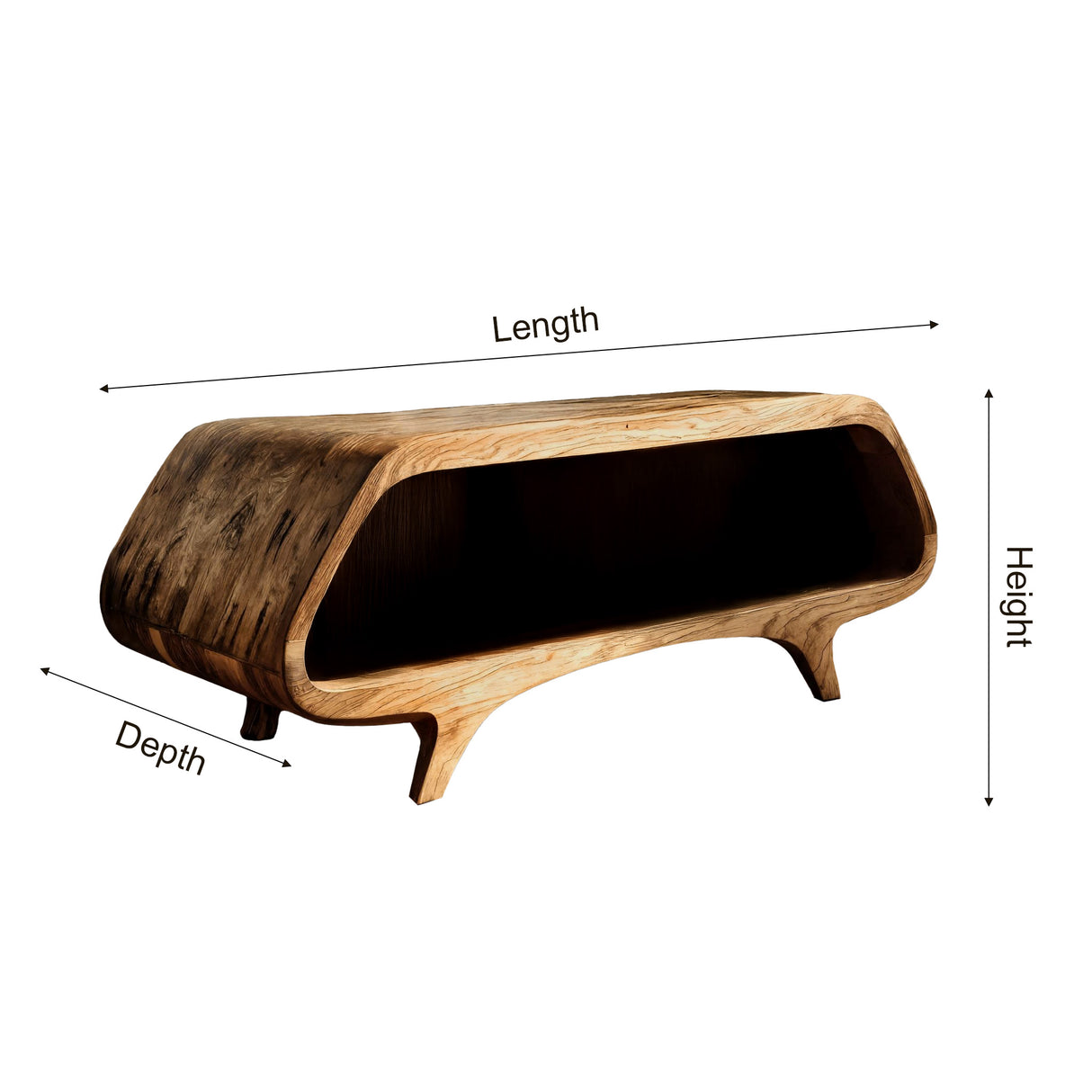 Sonora Solid Wood Record Player Stand With Storage