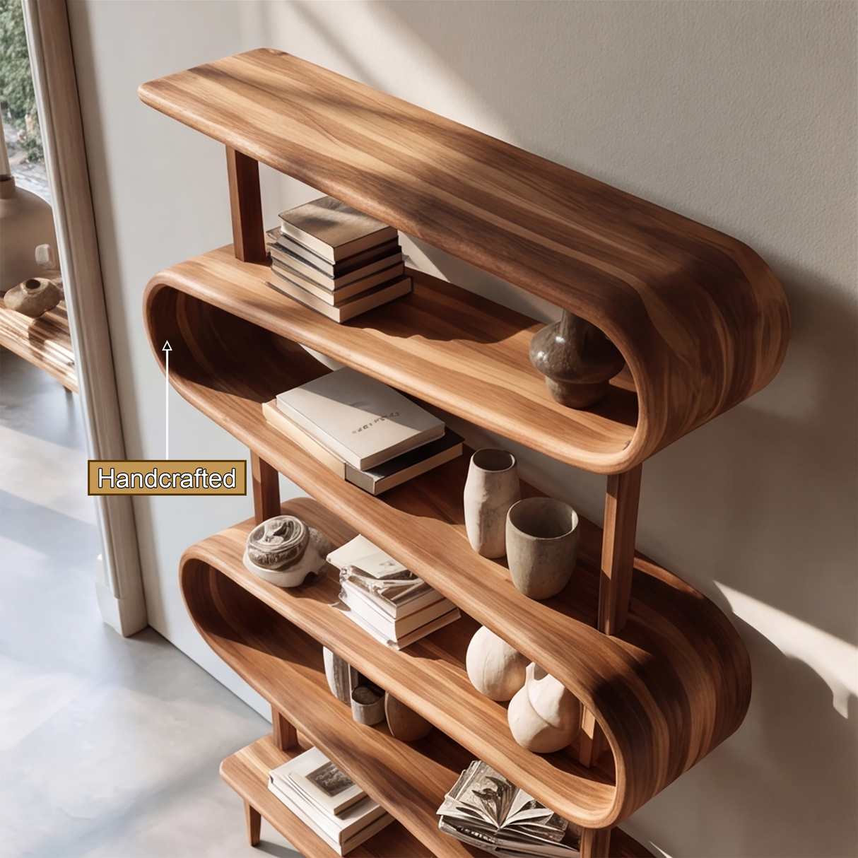 Soravian Handcrafted Solid Wood Bookshelf