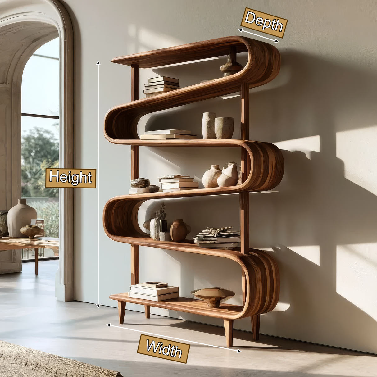 Soravian Handcrafted Solid Wood Bookshelf