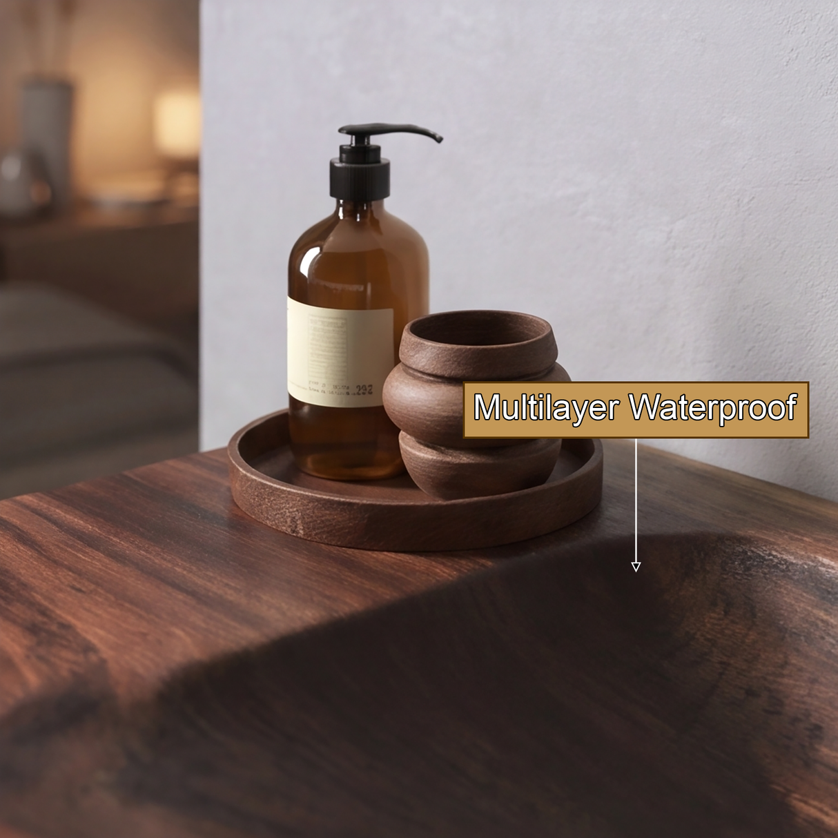 Stonebrook Handcrafted Live Edge Solid Wood Floating Bathroom Vanity with Integrated Sink