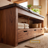 Stonebrook Live Edge Solid Wood Freestanding Bathroom Vanity with Drawers