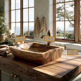Stoneharbor Handcrafted Solid Wood Vessel Sink - Timberustic Vessel Sinks