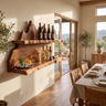 Stonehaven Live Edge Handcrafted Floating Wine Shelf Brown - Timberustic Floating Wine Shelf