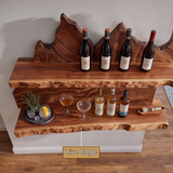 Stonehaven Live Edge Handcrafted Floating Wine Shelf - Timberustic Floating Wine Shelf