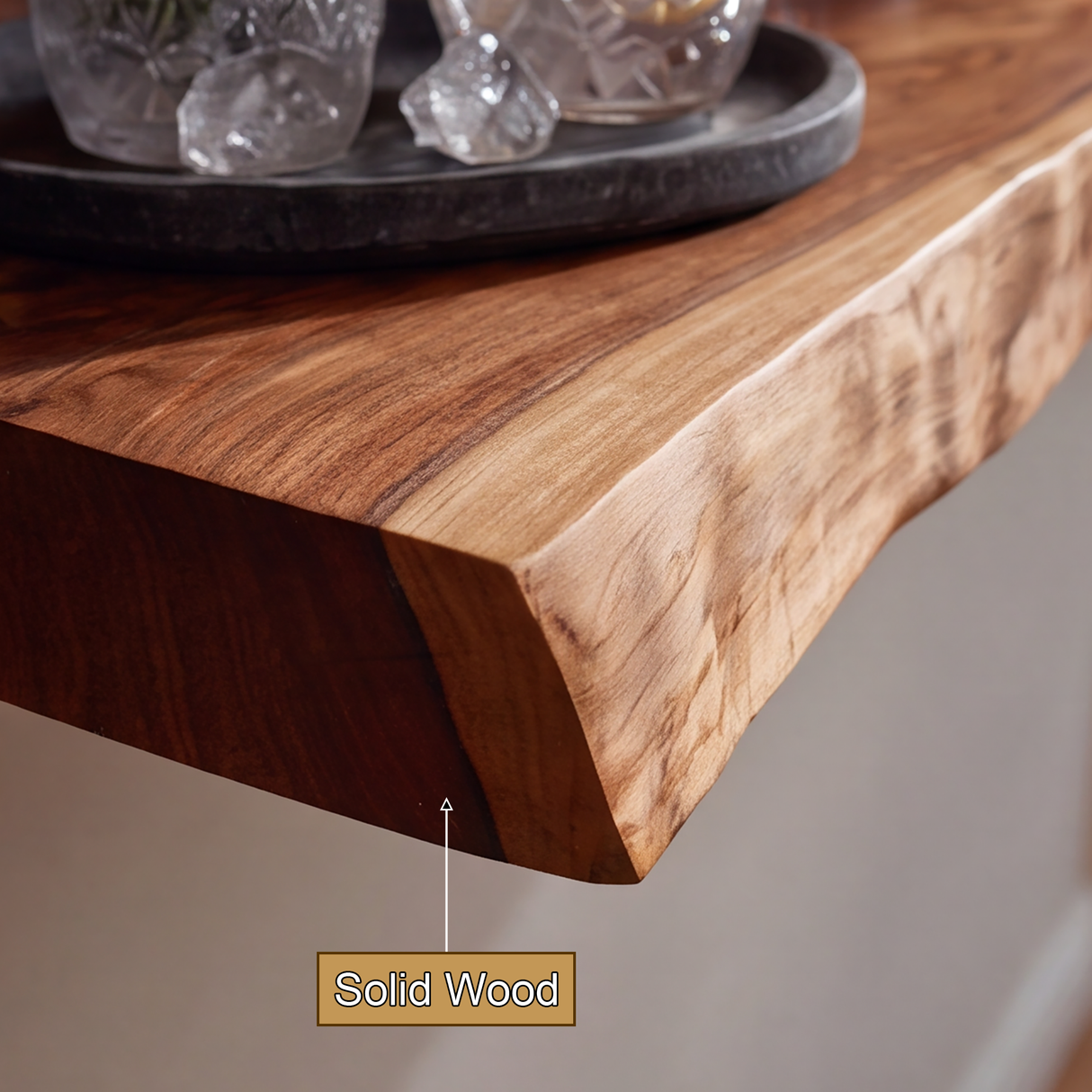Stonehaven Live Edge Handcrafted Floating Wine Shelf - Timberustic Floating Wine Shelf