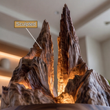 Stoneveil Sculpted Solid Wood Mountain Table Lamp SPA080772