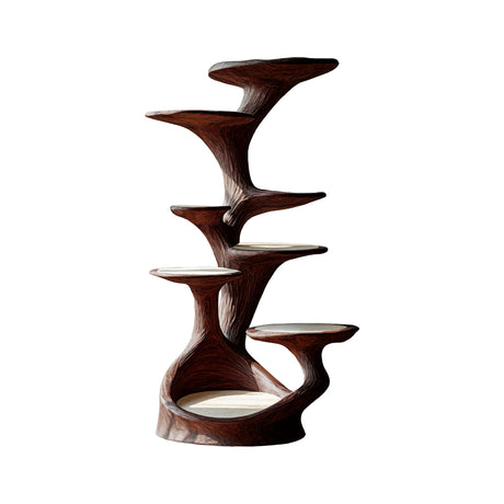Strata Sculpted Solid Wood Tree-Inspired Cat Tree Shelf Dark Walnut - Timberustic Tree-Inspired Cat Tree Shelf
