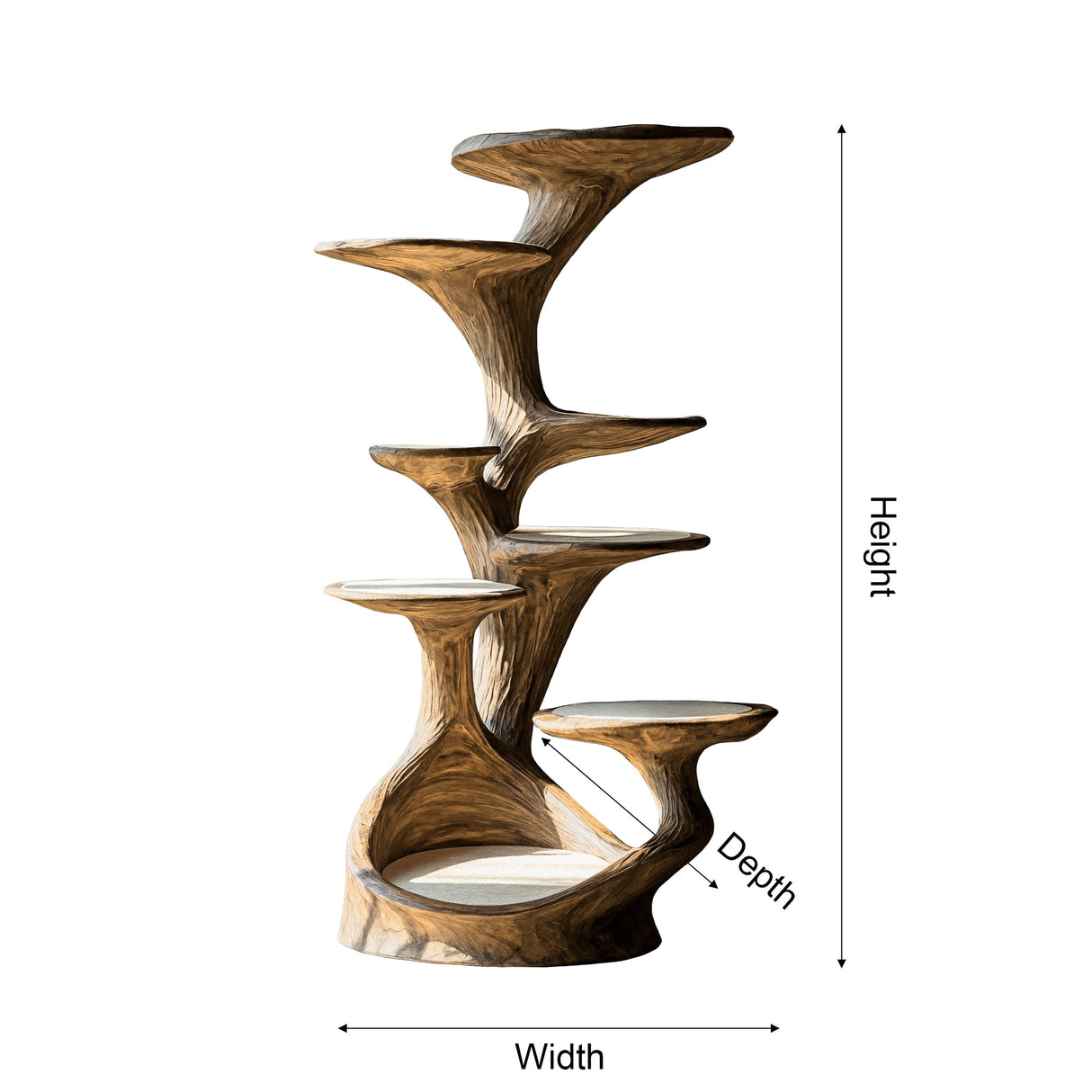 Strata Sculpted Solid Wood Tree-Inspired Cat Tree Shelf - Timberustic Tree-Inspired Cat Tree Shelf