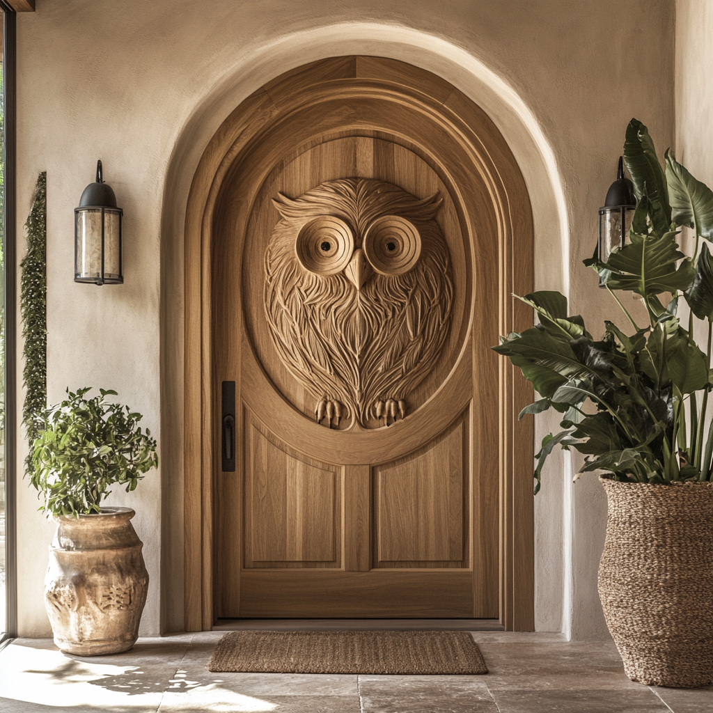 Stravon Handcrafted Solid Wood Arched Single Door - Timberustic Door