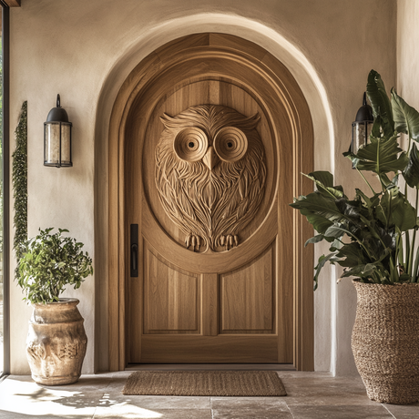 Stravon Handcrafted Solid Wood Arched Single Door - Timberustic Door