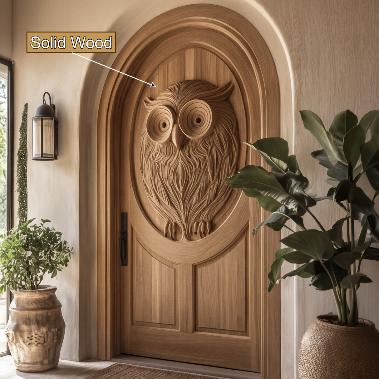 Stravon Handcrafted Solid Wood Arched Single Door - Timberustic Door