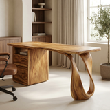 Sylthera Handcrafted Solid Wood Desk with Drawers - Timberustic Desk With Drawers