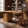 Sylthera Handcrafted Solid Wood Desk with Drawers Brown - Timberustic Desk With Drawers
