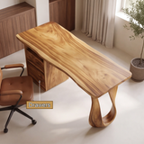 Sylthera Handcrafted Solid Wood Desk with Drawers - Timberustic Desk With Drawers