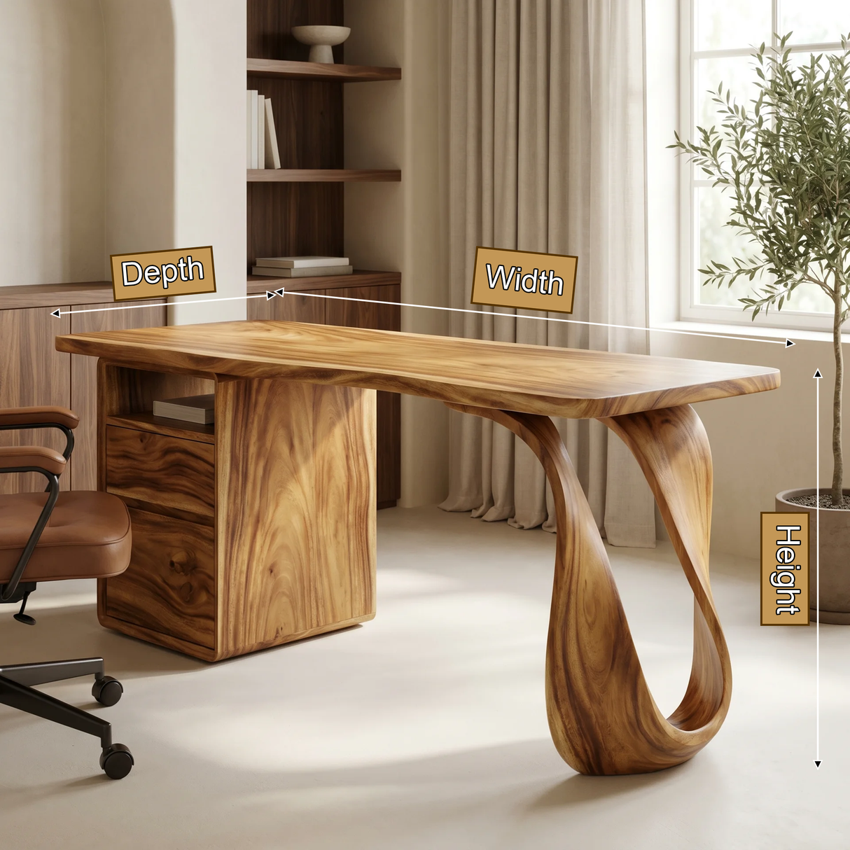 Sylthera Handcrafted Solid Wood Desk with Drawers - Timberustic Desk With Drawers