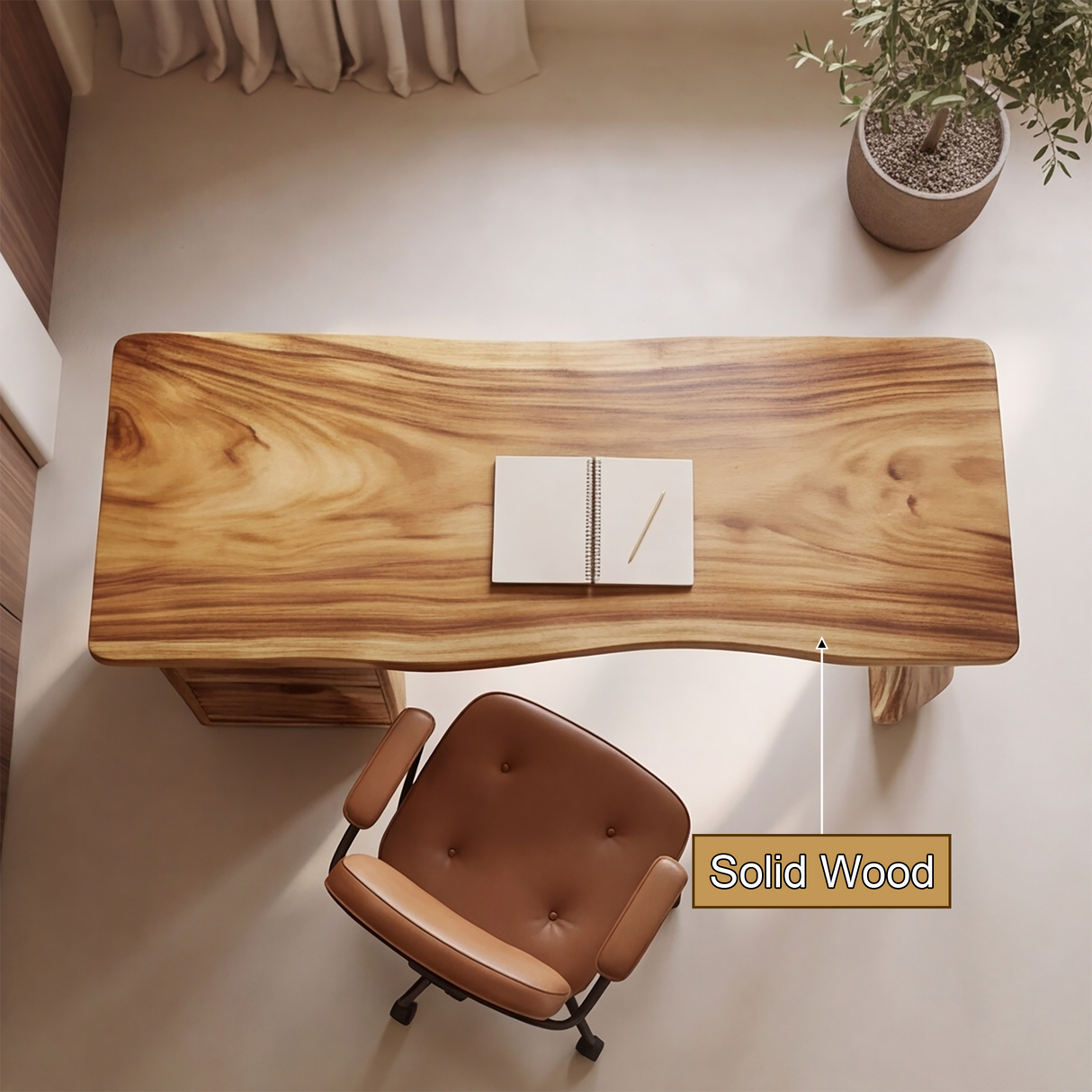 Sylthera Handcrafted Solid Wood Desk with Drawers - Timberustic Desk With Drawers