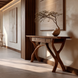Syltheris Sculpted Solid Wood Console Table