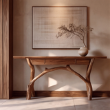 Syltheris Sculpted Solid Wood Console Table